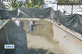 Albufeira, 2008 - Recuperação de piscina aplicando betão projectado (10 anos de garantia estrutural)