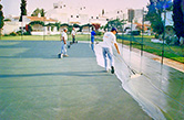 Vilamoura, Aldeia do Mar, 1993 - Completion stage ot the tennis court surface